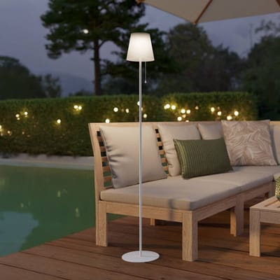 EGLO Scordiano-L Vloerlamp - Draadloos - Solar - 120 cm - Wit - Oplaadbaar - Binnen en Buiten - Trekschakelaar