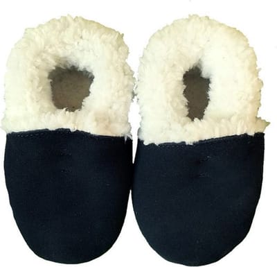 Babyslofjes winter suede van Baby-slofje - Donkerblauw maat 16/17