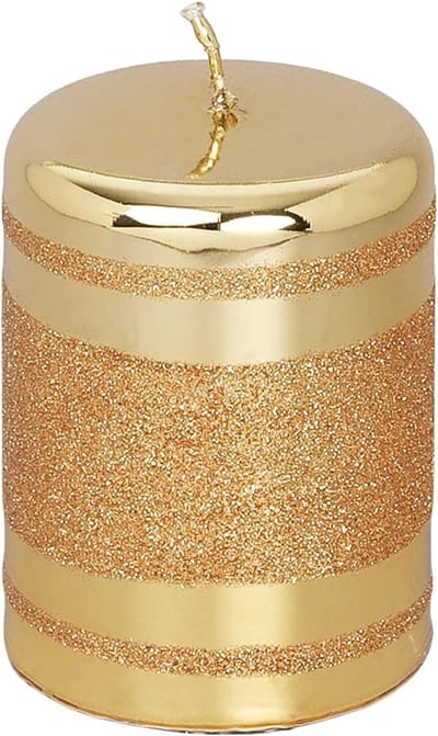 Gouden Glitter Kaars Pilaren Set - Luxe Sfeerkaarsen voor Feest & Huisdecoratie