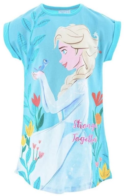 Disney Frozen Nachthemd - Korte Mouw - Katoen - Blauw - Maat 98 - 3 Jaar