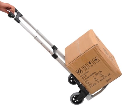 MODFU - Opvouwbare Steekwagen - In Hoogte Verstelbaar - Ruimtebesparend - Aluminium - Zwart - 41 X 38,5 X 100 Cm