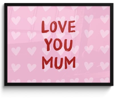 Poster in lijst - Fotolijst 70x50 cm - Posters - Love - Quote - Moeder - Rood - Posterlijst zwart - Decoratie - Wanddecoratie woonkamer - Muurdecoratie slaapkamer