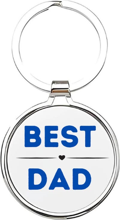 Akyol - best dad Sleutelhanger - Vader - de leukste vader - vader sleutelhanger - papa sleutelhanger - sleutelhanger papa - familie sleutelhanger - vaderdag cadeautje - papa cadeau - dad - stiefvader - schoonvader - fathersday - 4 x 7,5 CM