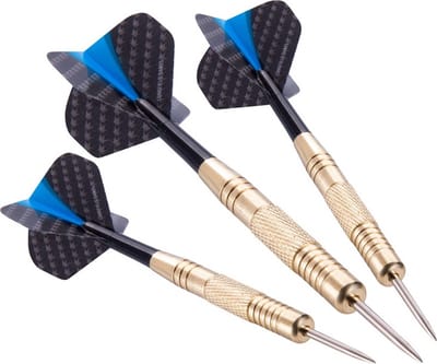 Longfield Darts Dartpijlen - setje 6x stuks - 21 grams - messing/staal/pvc - darten - pijltjes - Kinderen/volwassenen