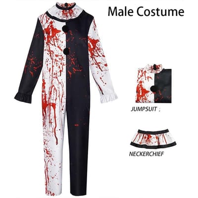 Heren Halloween Kostuums Art De Clown Cosplay Kostuum Film Terrifierr 2 Bloedige Jumpsuit Mannen Jumpsuit Outfits XL