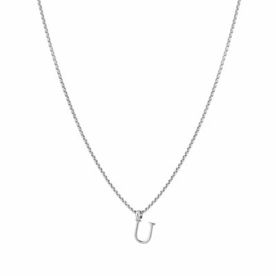 Bijoutheek Collier Letter U Zilver