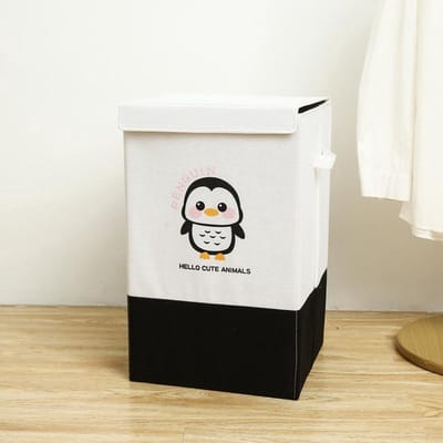 Wasmand Kinderkamer - Speelgoedmand Kinderen - Opbergmand Kinderkamer - Opbergmand Met Deksel- Laundry Basket - 45L