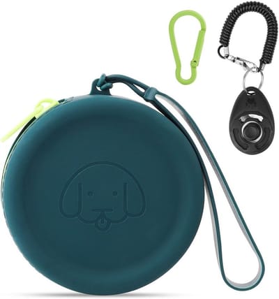 Handige Snackzak voor Honden en Katten met Clickers voor Training, Compact en Makkelijk Schoon te Maken, Ideaal voor Reizen en Buitenactiviteiten