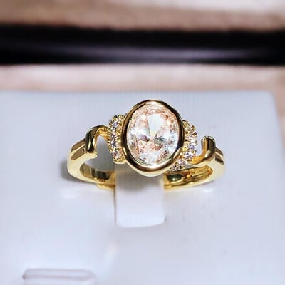 Modieuze Damesring Europese en Amerikaanse Sieraden Koper Verguld Goud Zirconia Ring Adjustable opening black