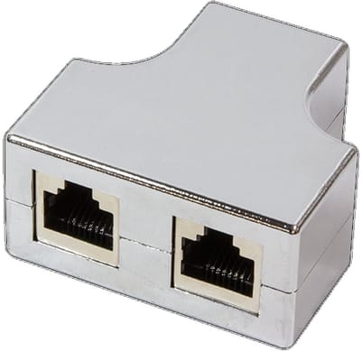 Modulaire RJ45 T-adapter voor Netwerkkabels