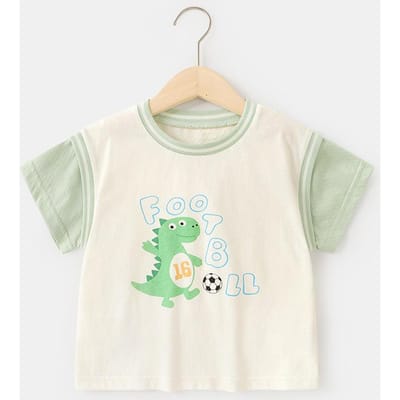 Babykleding Casual T-shirts met korte mouwen Zomerkleding Jongens Meisjes Baby Kinderen Kinderen Zomer Tops met halve mouwen 120cm