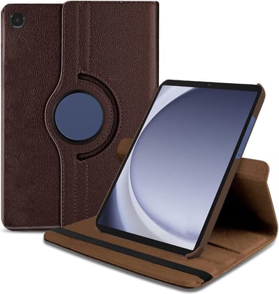 Book Cover Geschikt voor: Samsung Galaxy Tab A9 8.7 inch 2023 & Tab A11 (Model: SM-X110 / SM-X115 / SM-X117) Draaibaar Hoesje - Multi stand Case - Bruin