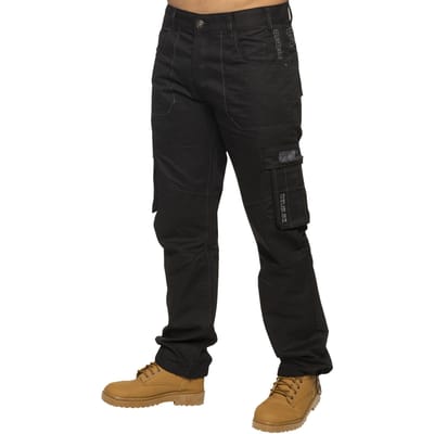 Enzo | Heren Combat Denim Jeans - Zwart