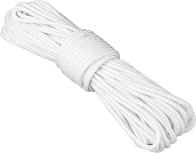 Paracord Touw 4mm x 20M Wit - Scheurvast en Licht Nylon Touw voor Tentkoord, Spanningslijn en Bootsleinen