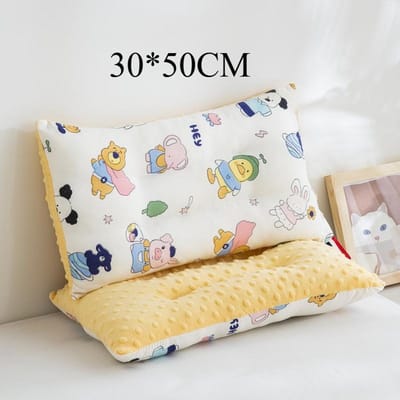 Kinder doudou fluwelen kussen! 3D ademende wasbare kern, schattig cartoonontwerp, perfect voor de dutjestijd van de baby, zacht