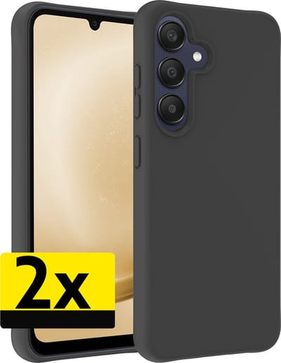 Hoesje - 2 Stuks - Geschikt voor Samsung Galaxy A25 - Sterk & Shockproof - Case Siliconen - Back Cover - Telefoon Hoes - Telefoonhoesjes - Zwart