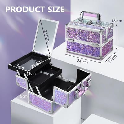 Visagie Koffer - Cosmetica Koffer - Kapperskoffer - Make-up Koffer met Verstelbare Vakken – cosmeticahouder