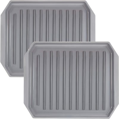 Oneay 2-delige magnetronbakset voor spek – Magnetronbakrek/grill voor spek, praktische ovenbakken voor diepvriessnacks en diepvriespizza's