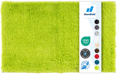 FLOORDIREKT Badmat SKY - Badmat in Vierkant & Rond - Antisliprug - Appelgroen - 50 x 60 cm