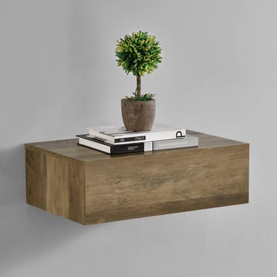 Wandplank met lade zwevend 46x30x15 cm houtkleurig
