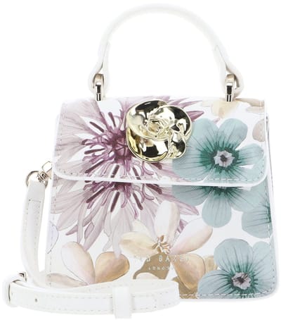 Ted Baker schoudertas Helensa Petal Print Mini Top Handle Rose Detail Bag White veelkleurig
