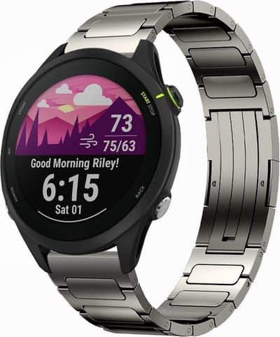 Titanium bandje - schakelbandje - geschikt voor Garmin Venu 2 / Venu 3 / Vivoactive 4 / Forerunner 255 / 265 - space grey
