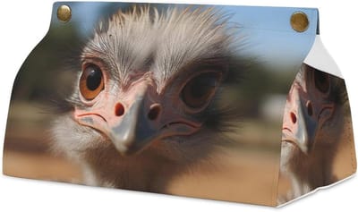 Zakdoekdoos Cover - Tissuehouder Hoes - Woondecoratie Organiseren - Schattige Struisvogel Print - 19.6 x 12.9 x 10.9 cm - Stijl