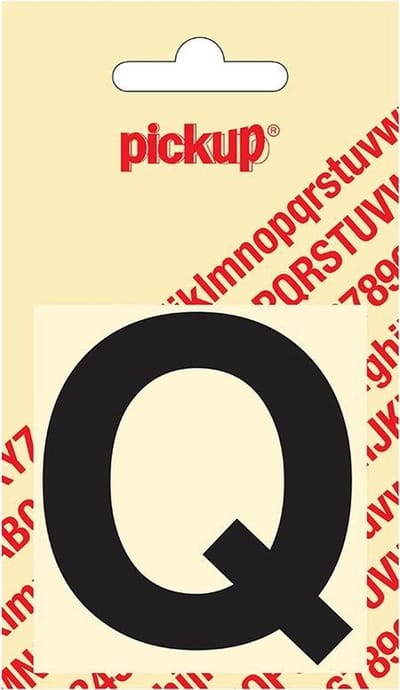 Pickup plakletter Helvetica 60 mm - zwart Q