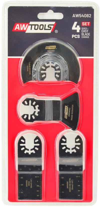 Awtools AW54082 - Set van Zaagbladen - 4 Stuks - HCS en BIM - Voor Diverse Materialen