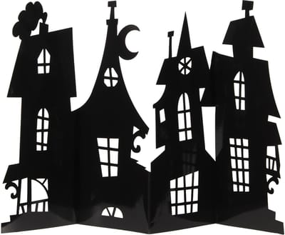 UNIQUE - Tafeldecoratie Spookhuis zwart 60 x 38 cm van karton