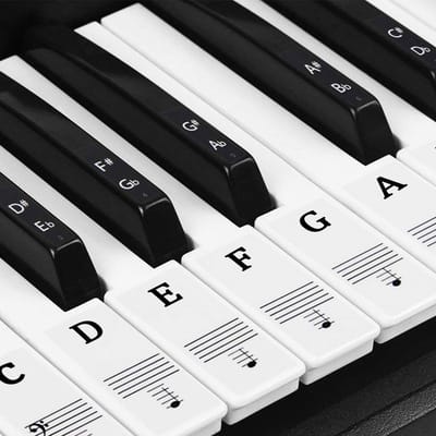 Transparante Piano Stickers voor 37 t/m 88 Toetsen - Complete Set Herbruikbare Toetsenlabel Stickers