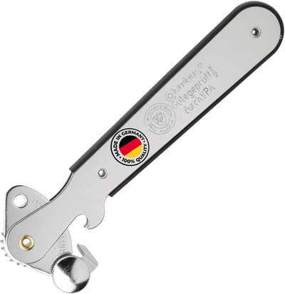 Westmark Lever blikopener, met flesopener, lengte: 16,2 cm, staal, Columbus, zilver, 1025227N