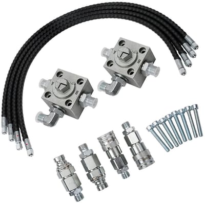 Dailygoods- Afleiderklep 3-Weg Kit - Gelegeerd Staal - Duurzaam - Hydraulische Connectoren - Eenvoudige Installatie - Verhoogt Efficiëntie - Diverter Valve