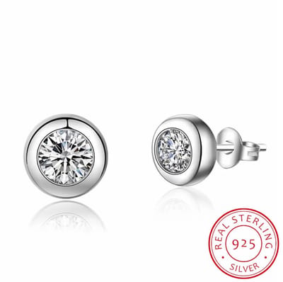 Borasi Zirkonia Oorbel | 925 Zilver | Zilver | Dames Oorbel | Elegant | Zirkonia | Vrouwen Cadeau | Dames Sieraden |
