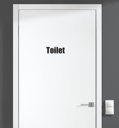 Deursticker - Toilet - Zwart 10x3,5