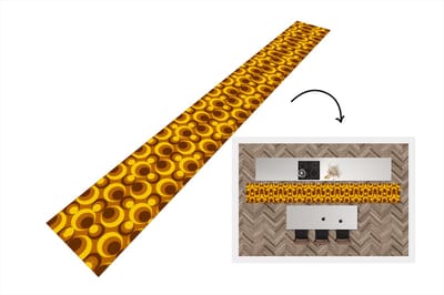 Keukenloper 400x50 cm - Keukenmat vinyl Patronen - Retro - Bruin - Geel - Keukenmatten loper - Keuken vloerkleed tapijt