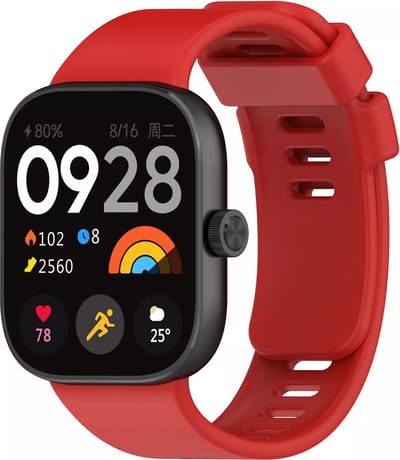 Strap-it Siliconen bandje met druksluiting - geschikt voor Redmi Watch 4 / Redmi Watch 5 / Redmi Watch 6 / Xiaomi Smart Band 8 Pro / Xiaomi Smart Band 9 Pro / Xiaomi Smart Band 10 Pro (rood)