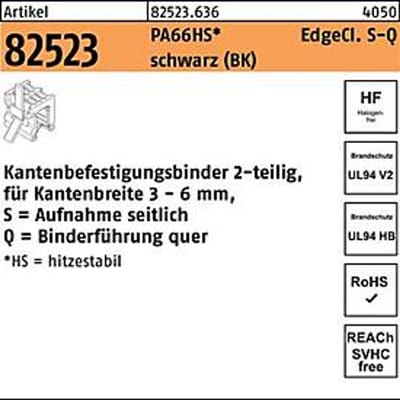 Bevestigingsbanden R 8252 3 Kantencl. 4,6x200 PA66HS sw SQ 500st HELLERMANNTYT