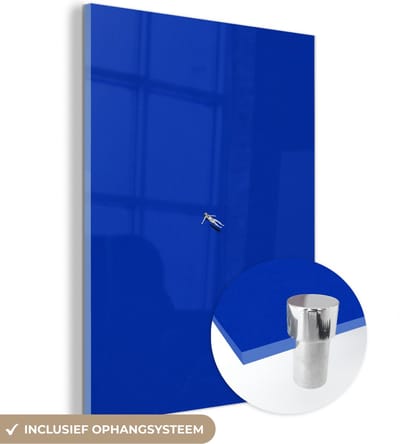 MuchoWow® Glasschilderij 120x160 cm - Schilderij acrylglas - Vintage - Blauw - Vrouw - Foto op glas - Schilderijen