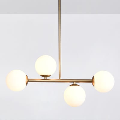 Design plafondlamp zwart met smokey glas, 4-lichts - Asun