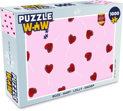 Puzzel Roze - Hart - Lolly - Snoep - Legpuzzel - Puzzel 1000 stukjes volwassenen