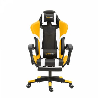 Herzberg Home & Living Herzberg Hg-8083: - Gamestoel - Driekleurige Gaming- En Bureaustoel Met Lineair Accent Geel