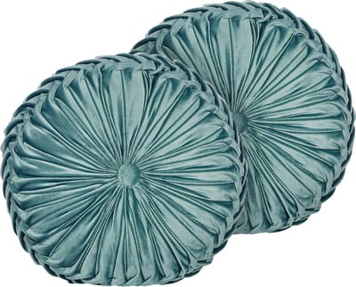 UDALA - Sierkussen set van 2 - Blauwgroen - Fluweel