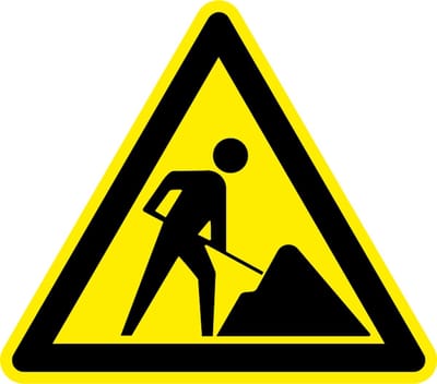 Wegwerkzaamheden bord - kunststof 300 mm