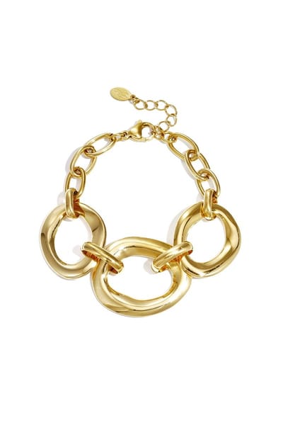 Armband met ronde statement stukken - Verkleurt niet - Cadeau - Goudlief.nl