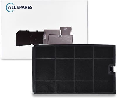 AllSpares Koolstoffilter voor afzuigkappen geschikt voor Whirlpool I.KE.A. Type 35 - CHF035 en Elica F00210-S (266x158x20mm)