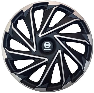 Sparco Wieldoppen Varese 14 inch Zilver Zwart - 4 stuks