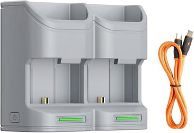 Batterijhouder Oplader - Camera Accu Lader - Dubbel Opladen - Met SD Kaart Opslag