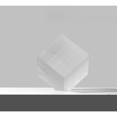 Art Créatif Cube de Rubik Petites Ornements Verre Lumière Luxe Salon Bureau Meuble TV Bureau Entrée Décoration de Maison White Scrub - Large