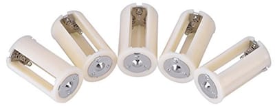 Dailygoody - AA op D Accuadapter - 5 Stuks - Duurzaam en Milieuvriendelijk - Klein Formaat - Verander AA in D-batterij - Perfect voor Noodsituaties